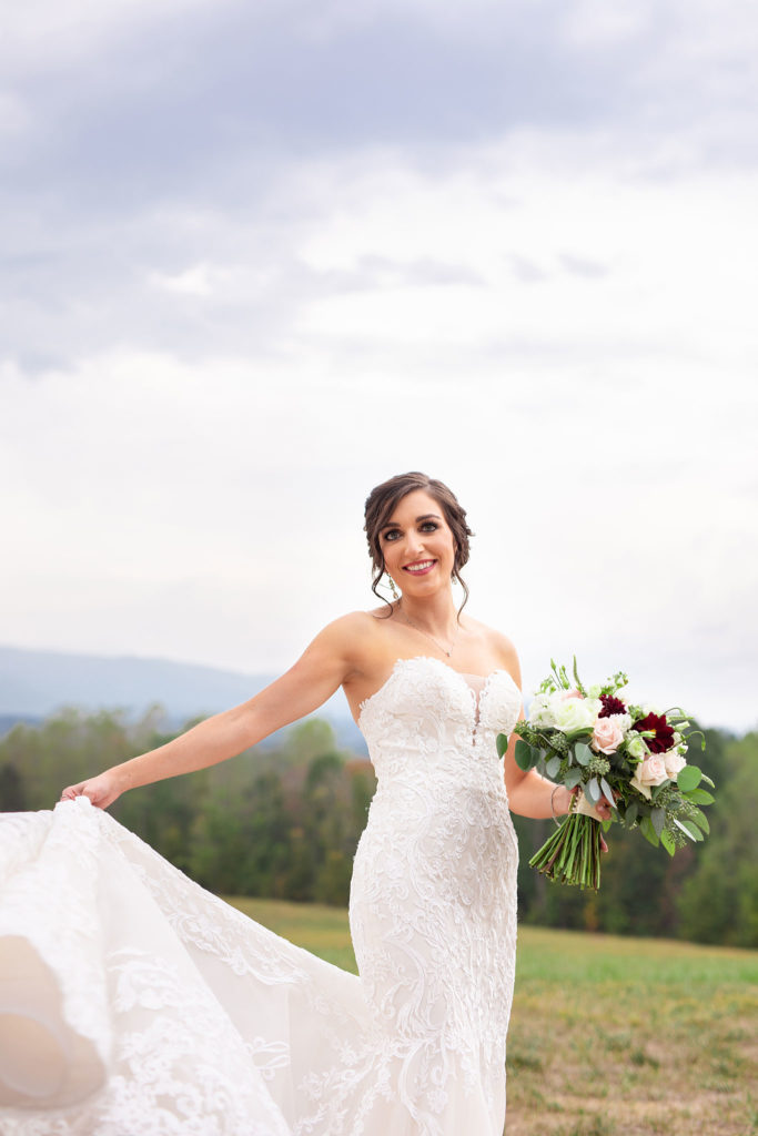 Lace Strapless Wedding Dress Lynchburg Wedding Photographer