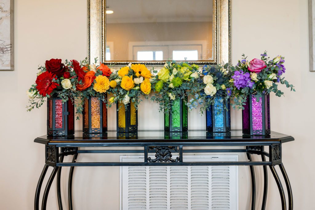 rainbow wedding flowers bloom by doyles clark street photography