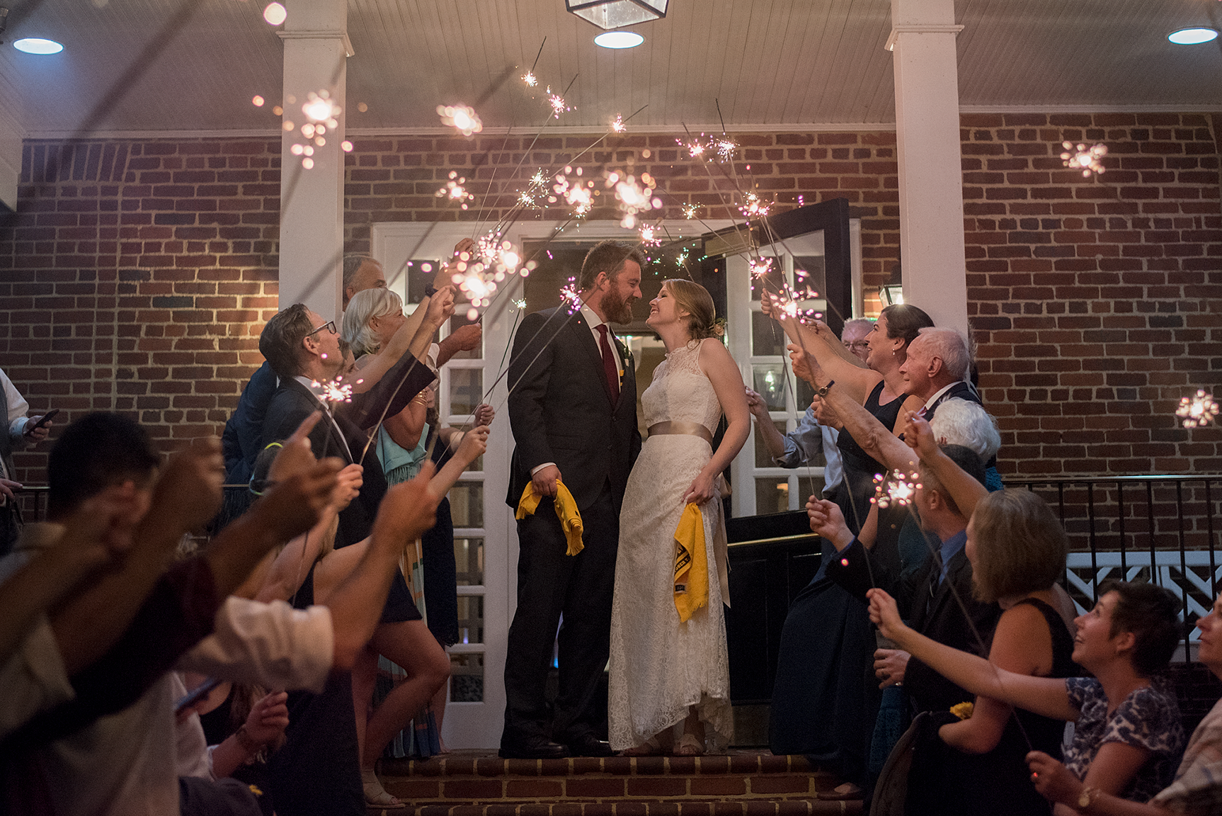 lynchburg wedding photographer, boonsboro country club, sparkler exit