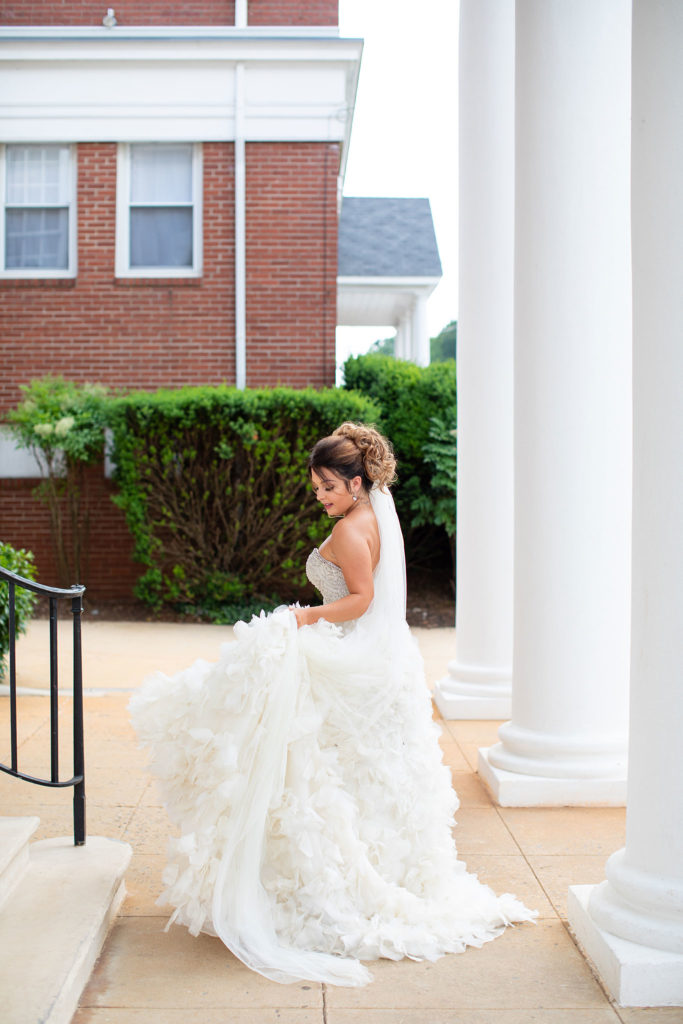 Ruffled Wedding Dress Lynchburg Wedding Photographer