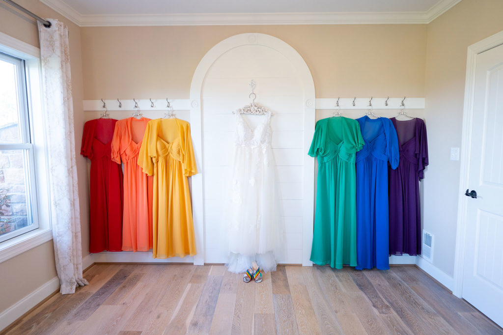 Rainbow bridesmaids dresses sierra vista